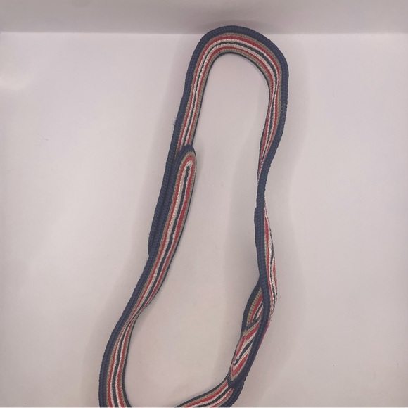 2FOR$30 Vintage 80s Wide Striped Woven Waist Belt Red White Blue & Tan - Picture 5 of 12